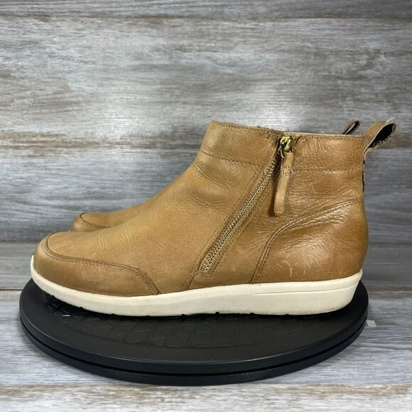 Vionic Women's Magnolia Lois Tan Leather Ankle Boot Size 8 - Picture 1 of 11